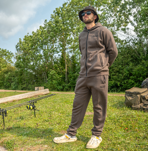 Hoodica na patent s kapuljačom Avid Carp Compound Zip Hoodie Smeđa