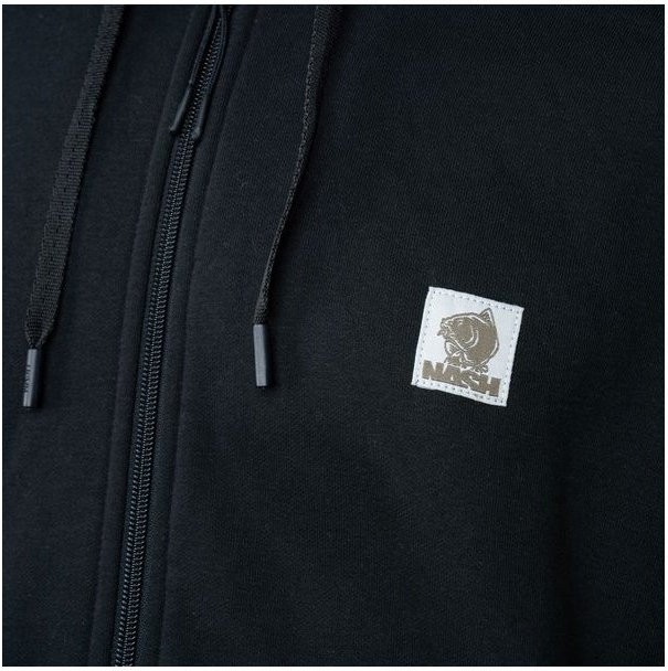 Hoodica Nash Make It Happen Badge Zipped Hoody Black