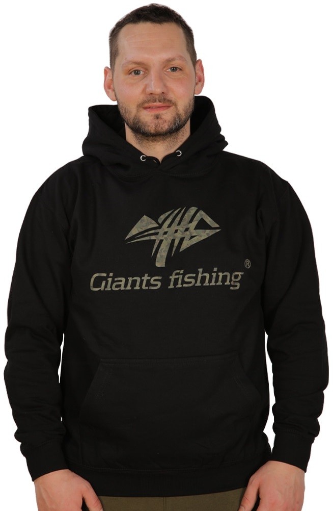 Hoodica s Kapuljačom Giants Fishing Černá Camo Logo