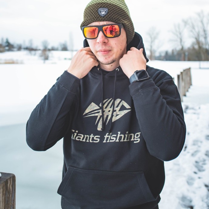 Hoodica s Kapuljačom Giants Fishing Černá Camo Logo