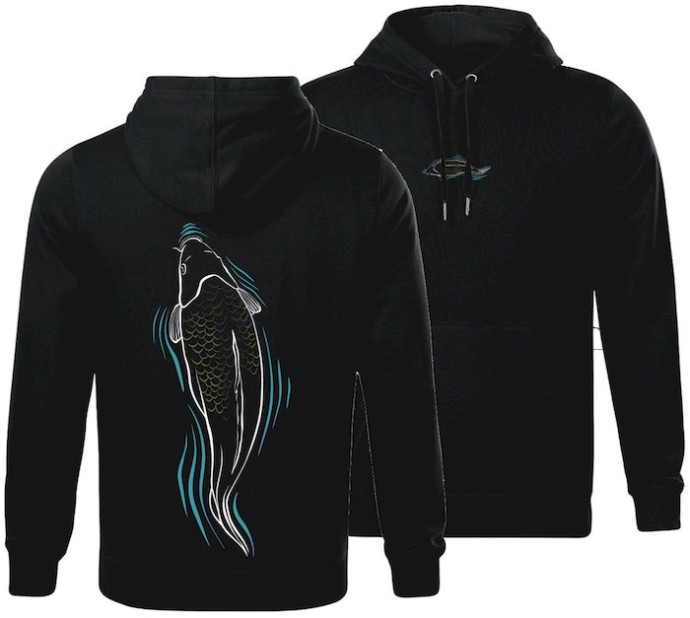 Hoodica s kapuljačom Giants Fishing crna Šaran na površini