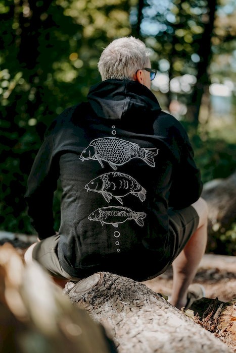 Hoodica s Kapuljačom Giants Fishing Crna Tri Šarana
