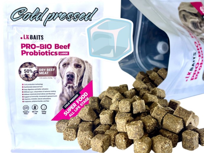 Hovězí Granule Lisovane Za Studena S Probiotici LK Baits Pet PRO-BIO Large 1kg