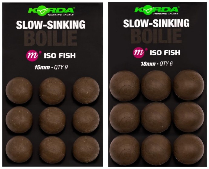 Imitace Boilies Korda Slow Sinking Boilie ISO Fish