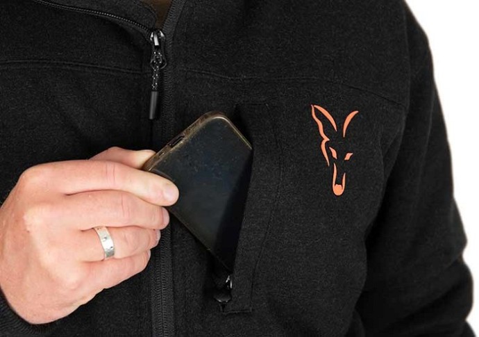 Jakna Fox Collection Sherpa Jacket Black & Orange