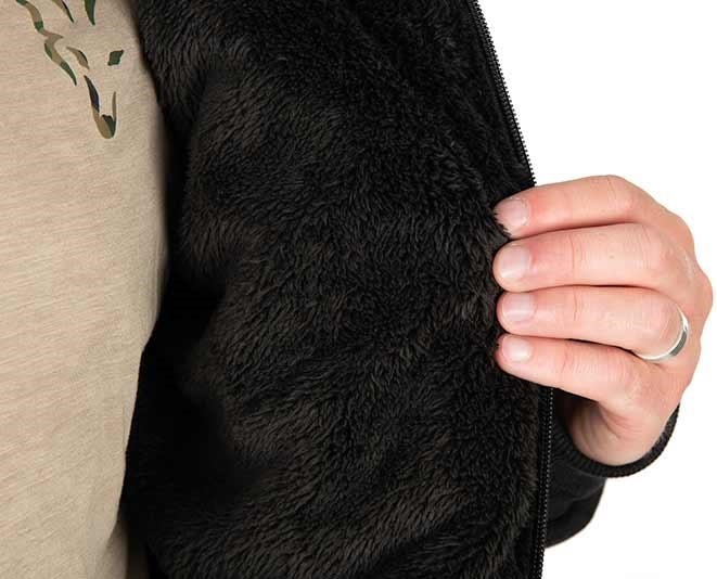 Jakna Fox Collection Sherpa Jacket Black & Orange