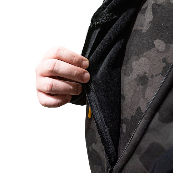 Jakna sa zatvaračem Mikbaits Black Camou Jogger Sherpa