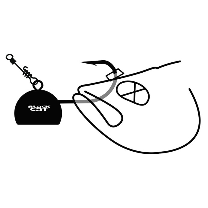 Jig glava Black Cat Fire-Ball crvena