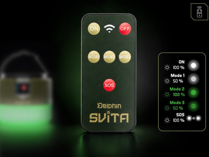 Kamp svjetiljka Delphin s daljinskim upravljačem SVITA 4W/180lm/3600mAh