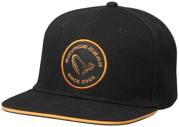 Kapa Savage Gear Badge Flatbill Crna Narančasta