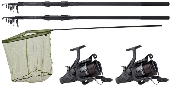 Kaprovni set JRC Defender 3,60m 2dijel 3,00lb + 2x Rola Mitchell MX1 FS 6500 + Mrežica 38"