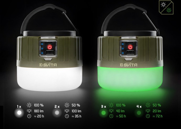 Kempová Lampa Delphin s Ovladačem SVITA 4W/180lm/3600mAh