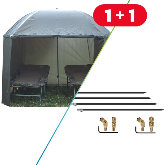 Kišobran s bočnicom Suretti Full Cover 2Man 3,20m + Set za podršku kišobranu Suretti