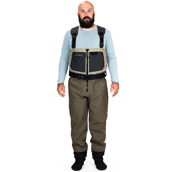 Kombinezon Grundéns Men´s Boundary Zip Stockingfoot Wader Stone/Otter