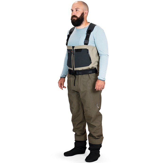 Kombinezon Grundéns Men´s Boundary Zip Stockingfoot Wader Stone/Otter