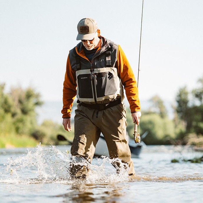 Kombinezon Grundéns Men´s Boundary Zip Stockingfoot Wader Stone/Otter