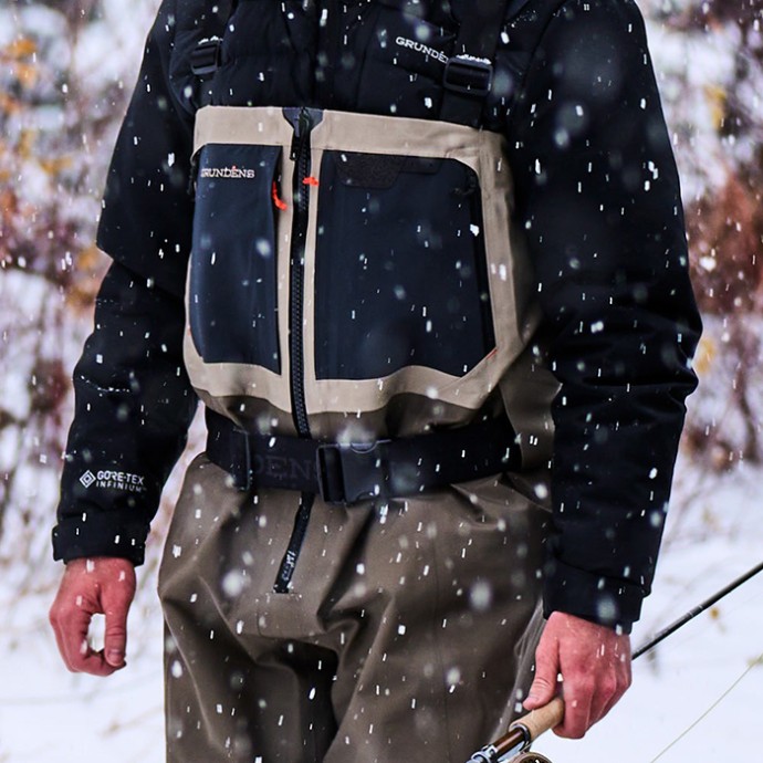 Kombinezon Grundéns Men´s Boundary Zip Stockingfoot Wader Stone/Otter