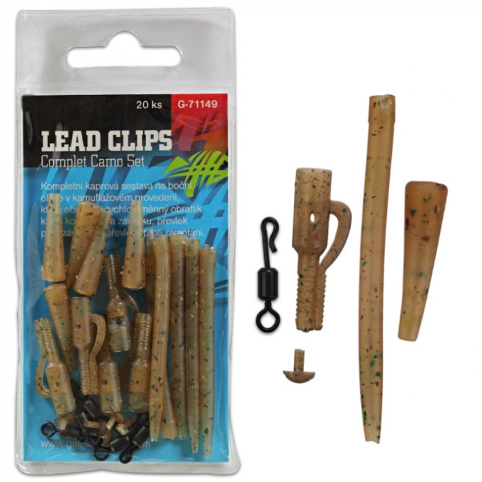 Kompletni Set za Bočno Olovo Giants Fishing Lead Clips Camo Set