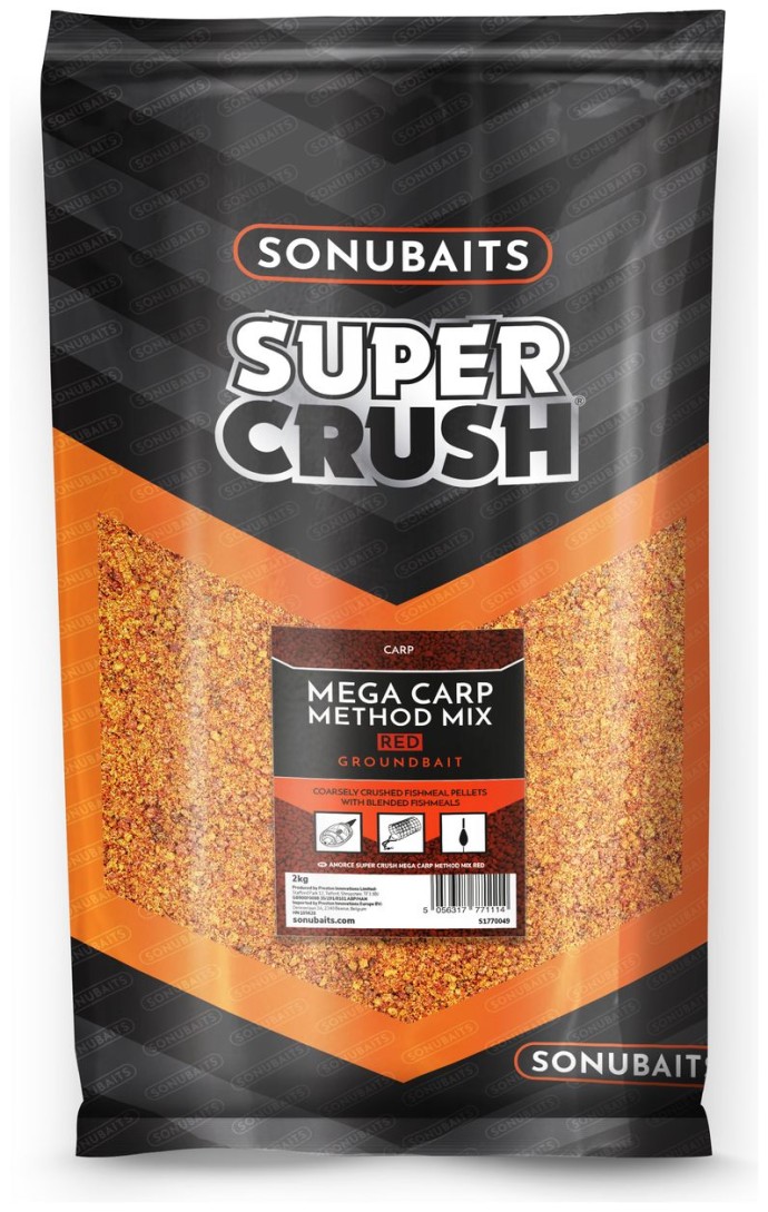 Krmítková Směs Sonubaits 2kg Supercrush Mega Carp Method Mix Red