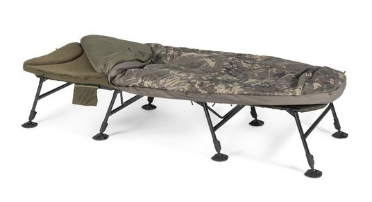 Ležaljka + Spavaća vreća Nash Indulgence HD40 8 Leg Sleep System Camo Wide