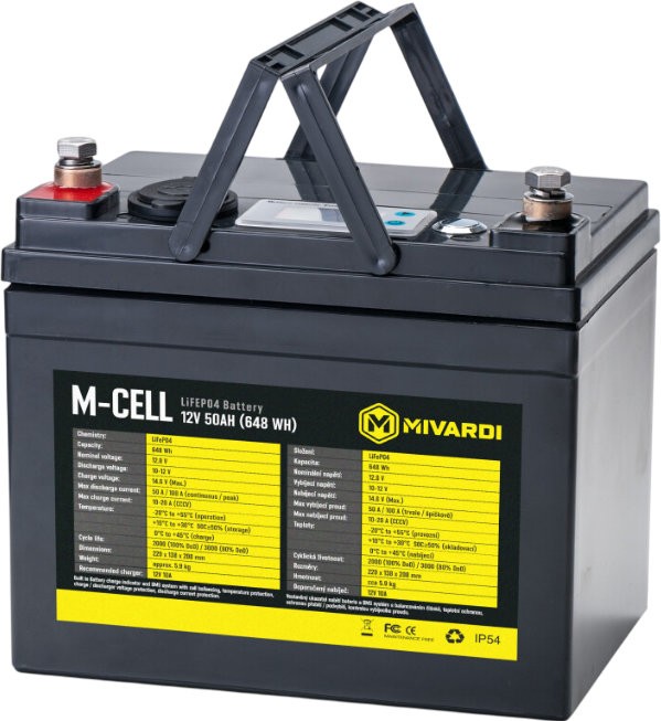 Litijeva Baterija Mivardi M-CELL LiFePO4 12V 50Ah + 10A Punjač