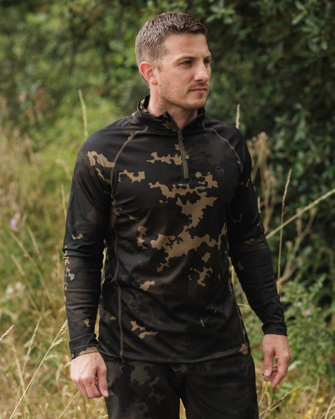 Majica dugih rukava Korda Kool UPF Zip Jersey Dark Kamo