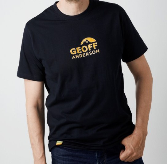 Majica Geoff Anderson Organic Tee crna s narančastim logom