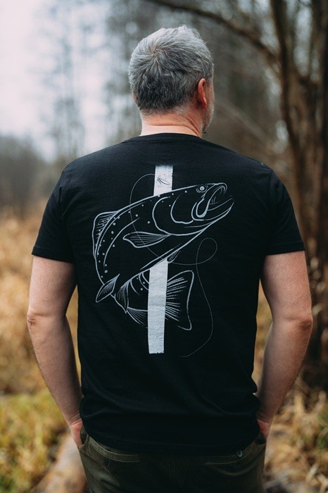 Majica Giants Fishing Crna Pstruh