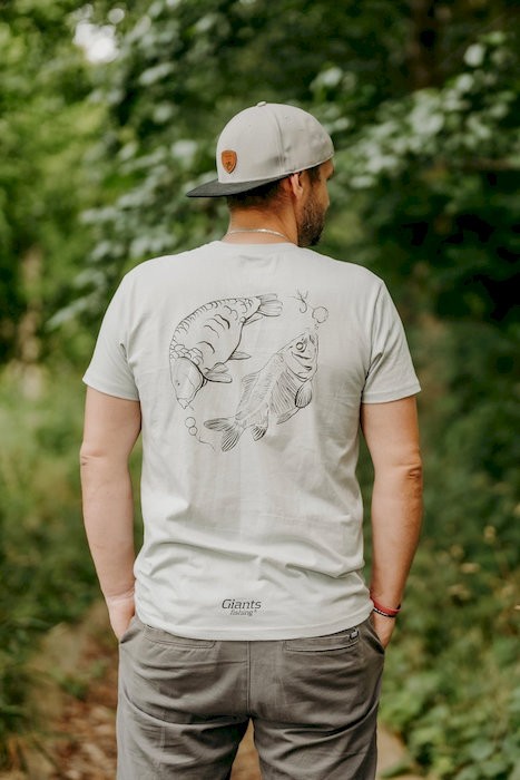 Majica Giants Fishing Muška Siva Šaran s Kosturom