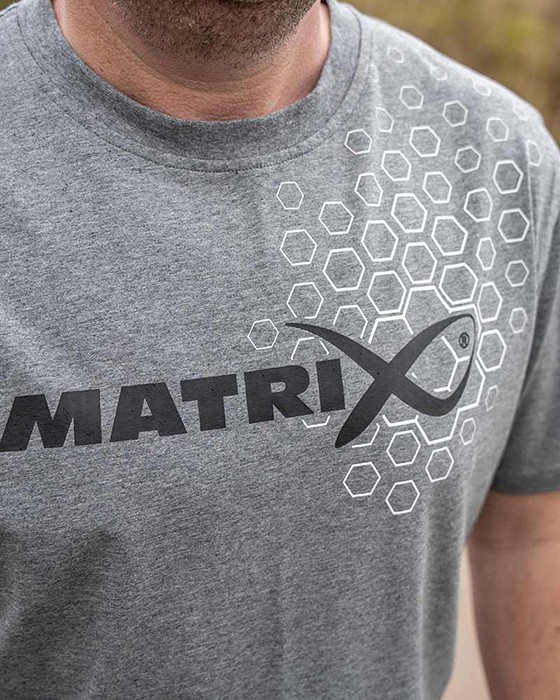 Majica Matrix Hex Print T-Shirt Grey Marl