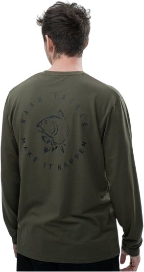 Majica Nash Make It Happen Carp Logo Long Sleeve T-Shirt Green