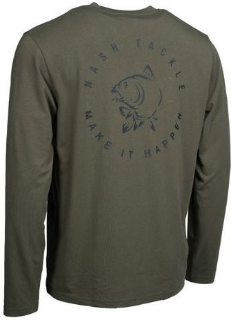 Majica Nash Make It Happen Carp Logo Long Sleeve T-Shirt Green