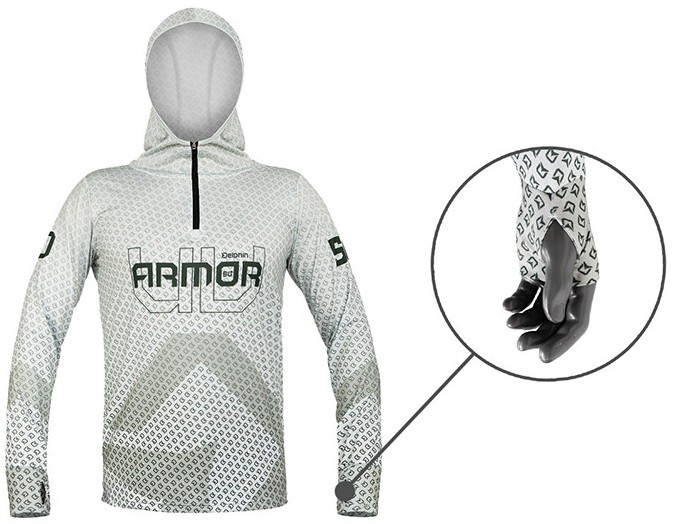 Majica s kapuljačom Delphin UV Armor 50+ Olive