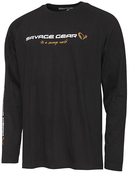 Majica Savage Gear Signature Logo LS T-Shirt Black Caviar