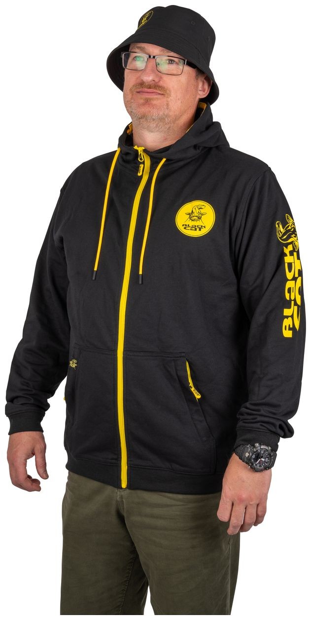 Mikina Black Cat Black Zip Hoody