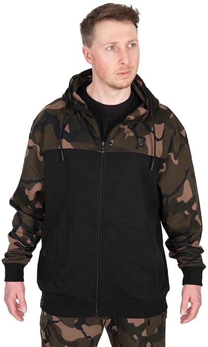 Mikina Fox LW Black/Camo Split Zip Hoody