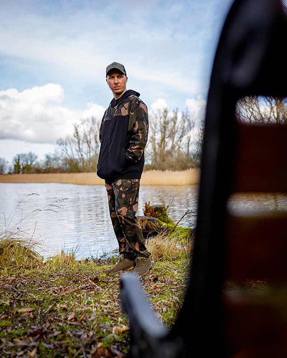 Mikina Fox LW Black/Camo Split Zip Hoody