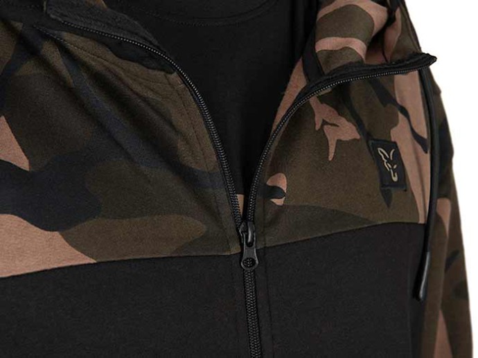 Mikina Fox LW Black/Camo Split Zip Hoody