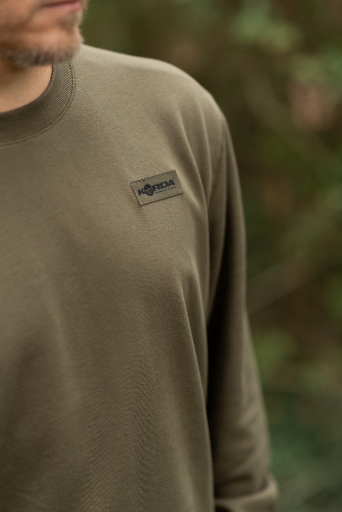 Mikina Korda Patch Crewneck Dark Olive