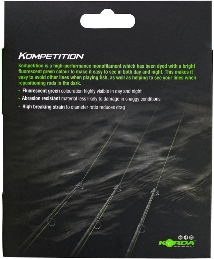 Monofilní Vlasec Korda Kompetition Fluoro Green 1000m