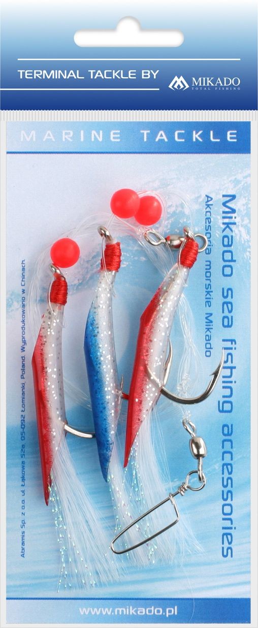 Morski Predvez Mikado Hair Tube Rig Udica 3x6/0 Crveno-Plavi