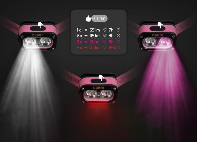 Naglavna svjetiljka Delphin Queen 3W/115lm/1200mAh