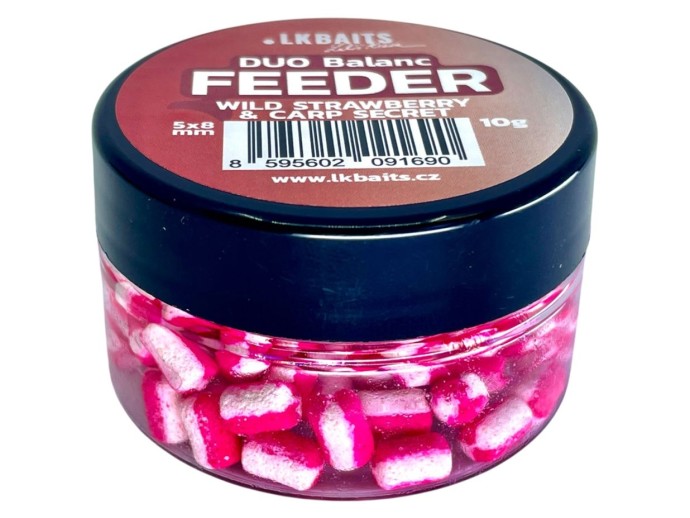 Nástraha LK Baits Balanc Duo Feeder Wild Strawberry & Carp Secret 5x8mm 10g