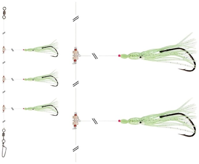 Náväzec Daiwa Grand Wave Na Tresky A Polaky Svietiaca Chobotnička