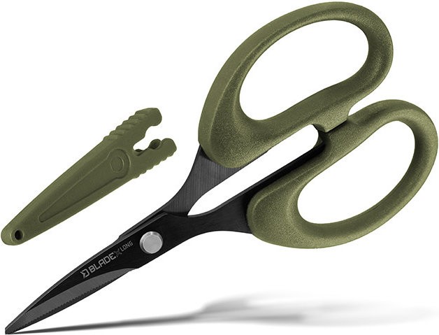 Nožnice Delphin s vrúbkami BladeX Long Titan 12cm