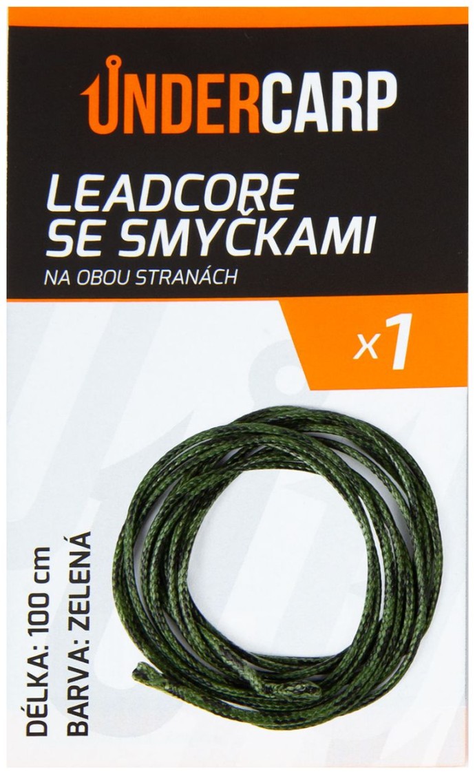 Olovna Upredenica UnderCarp Leadcore s omčama na obje strane zelena 1m