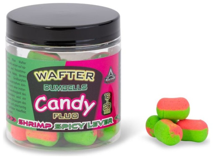 Pelete Anaconda Candy Fluo Dumbells 90gr 16x20mm Spicy-Lever-Shrimp