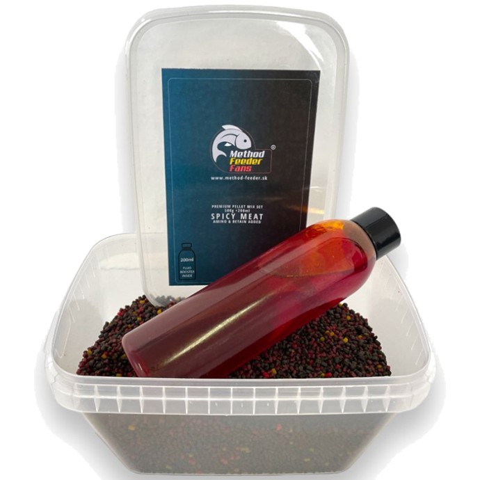 Pelete Method Feeder Fans Mix Set Fluo 500gr + Fluo Booster 200ml