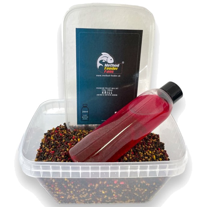 Pelete Method Feeder Fans Mix Set Fluo 500gr + Fluo Booster 200ml