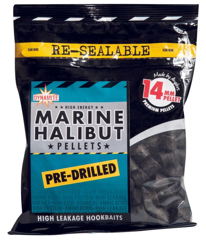 Pelety Dynamite Baits Předvrtané Marine Halibut 350g